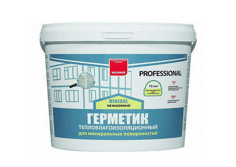 Герметик акриловый Neomid Mineral Proffesional межшовный белый 15 кг