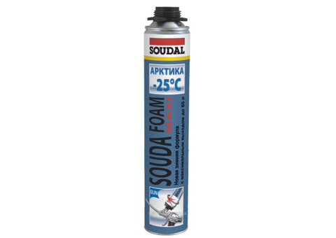 Soudal soudafoam maxi арктика, 870 мл, пена монтажная профессиональная зимняя