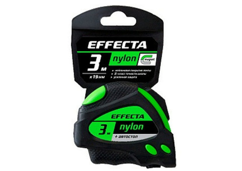 Рулетка Effecta Nylon, 3м, с магнитом и автостопом