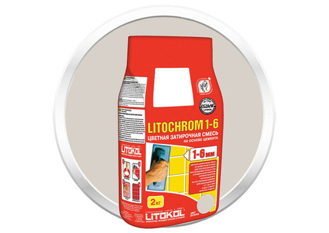 Затирка цементная для швов Litokol Litochrom 1-6 C.20 светло-серая 2 кг