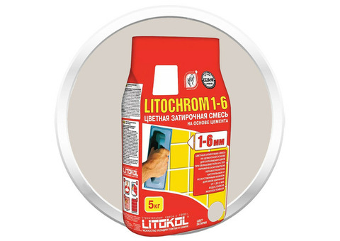 Затирка цементная для швов Litokol Litochrom 1-6 C.20 светло-серая 5 кг