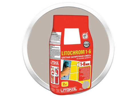 Затирка цементная для швов Litokol Litochrom 1-6 C.30 жемчужно-серая 2 кг