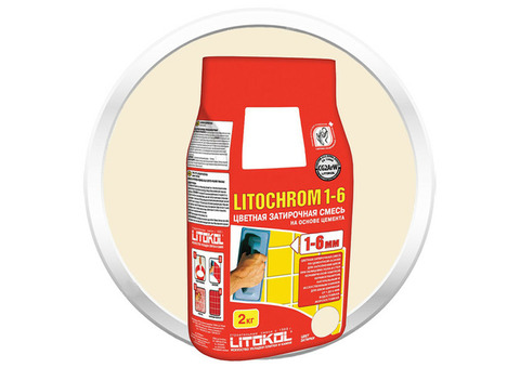 Затирка цементная для швов Litokol Litochrom 1-6 C.50 светло-бежевая 2 кг