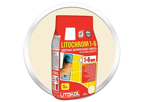 Затирка цементная для швов Litokol Litochrom 1-6 C.50 светло-бежевая 5 кг