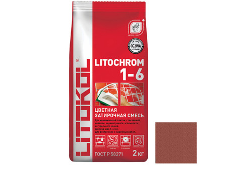 Затирка цементная для швов Litokol Litochrom 1-6 C.510 охра 2 кг