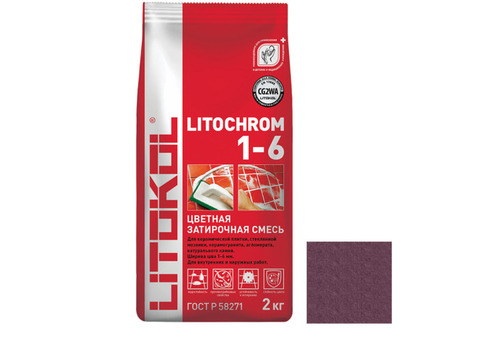 Затирка цементная для швов Litokol Litochrom 1-6 C.680 меланзана 2 кг