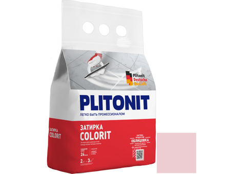 Затирка цементная для швов Plitonit Colorit светло-розовая 2 кг