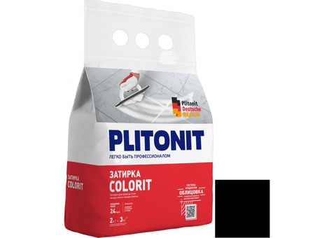 Затирка цементная для швов Plitonit Colorit черная 2 кг