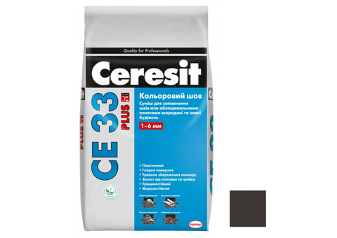 Затирка цементная для узких швов Ceresit СЕ33 Comfort Графит 5 кг