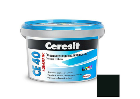 Затирка эластичная для швов Ceresit СЕ 40 Aquastatic черная 2 кг