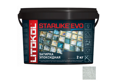 Затирка эпоксидная для швов Litokol Starlike Evo S.105 Bianco Titanio белый титанио 2 кг