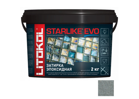 Затирка эпоксидная для швов Litokol Starlike Evo S.115 Grigio Seta серый шелк 2 кг
