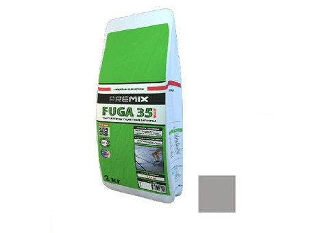 Эластичная цветная затирка для швов Premix Fuga 35 2 кг серая