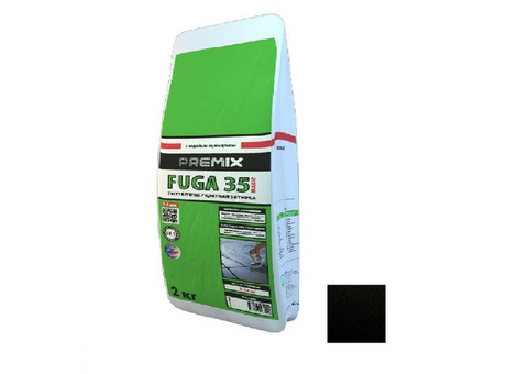 Эластичная цветная затирка для швов Premix Fuga 35 2 кг черная