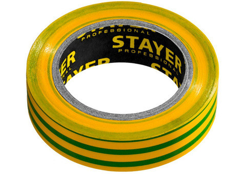 Изолента Stayer Protect-10 12291-S 15 мм желто-зеленая 10 м