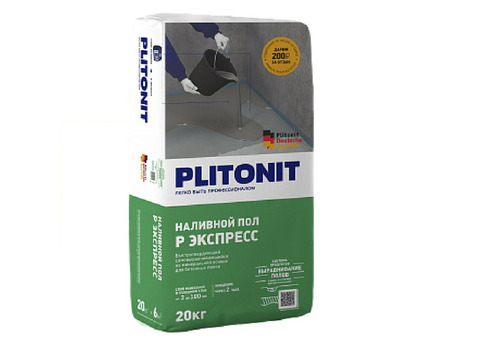 Наливной пол на минеральной основе Plitonit Р Экспресс 20 кг