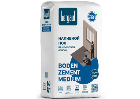 Пол наливной Bergauf Boden Zement Medium 25 кг