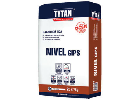 Пол наливной Tytan Professional Nivel Gips самовыравнивающийся 25 кг