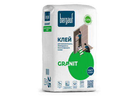 Клей для керамогранита, природного и искусственного камня Bergauf Granit 25 кг