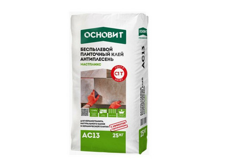 Клей для плитки Мастпликс AC13 Класс С1T беспылевой 25 кг