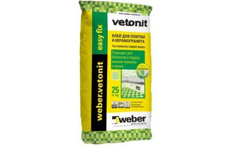 Клей плиточный Weber Vetonit Easy Fix (С0) 25 кг