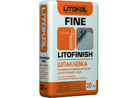 Шпатлевка финишная полимерная Litokol Litofinish Fine белая 20 кг