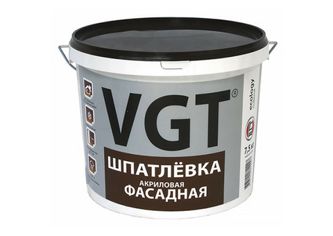 Шпатлевка фасадная VGT акриловая 7,5 кг