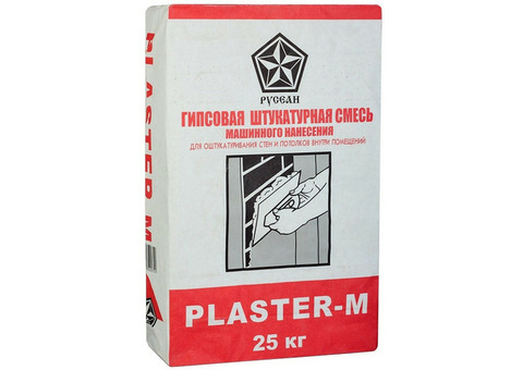 Штукатурка гипсовая Русеан Plaster-M 25 кг для машинного нанесения