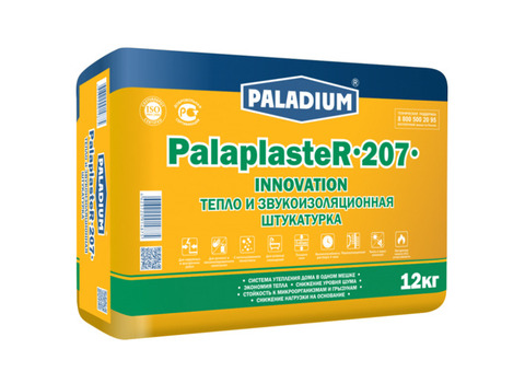 Штукатурка теплозвукоизоляционная Paladium PalaplasteR-207 с пеностеклом 12 кг