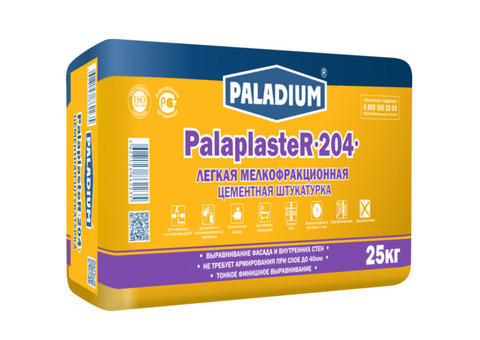 Штукатурка цементная Paladium PalaplasteR-204 легкая 25 кг