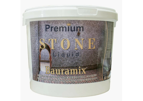 Штукатурка акриловая декоративная Bauramix Liquid Stone White 25 кг