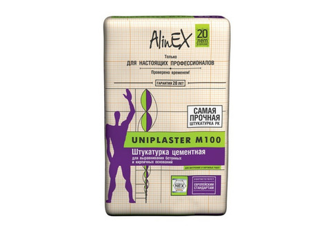 Штукатурка цементая AlinEX Uniplaster М100 25 кг