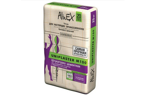 Штукатурка цементая AlinEX Uniplaster М100 25 кг