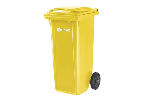 Контейнер пластиковый для мусора Ese 120 л желтый