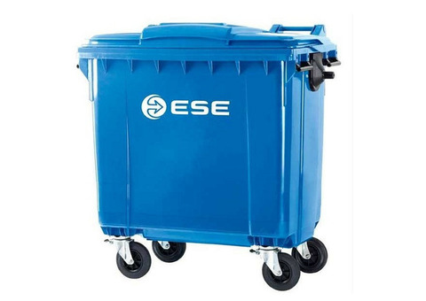 Контейнер пластиковый для мусора Ese с плоской крышкой 1100 л синий