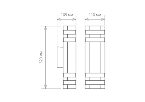 Светильник садово-парковый Elektrostandard 1443 Techno Е27 2х60 Вт черный