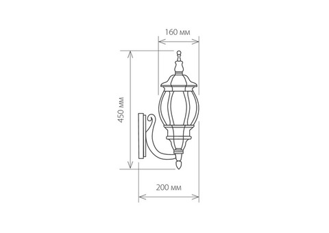 Светильник садово-парковый Elektrostandard GL 1001U Е27 100 Вт черное золото