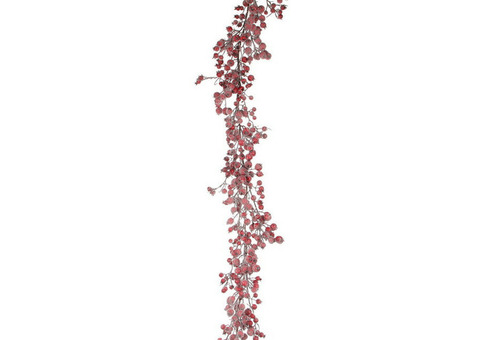 Гирлянда хвойная House of Seasons с ягодами красная заснеженная 180 см