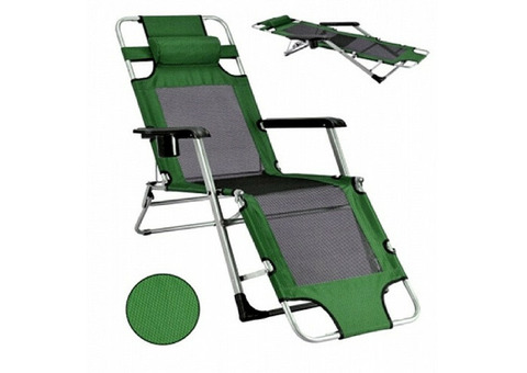Шезлонг раскладной Афина-Мебель CHO-103/8 green Стелла-2 зеленый