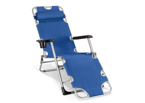 Шезлонг раскладной Афина-Мебель CHO-103D Blue Прима синий
