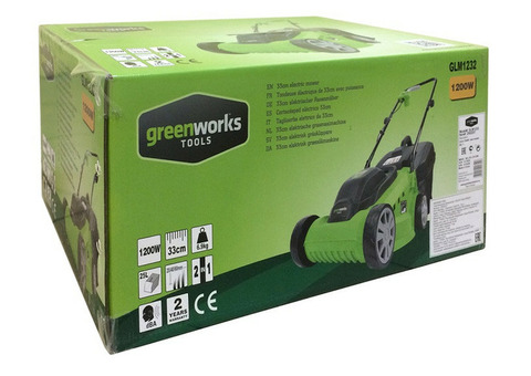 Газонокосилка электрическая Greenworks GLM1232