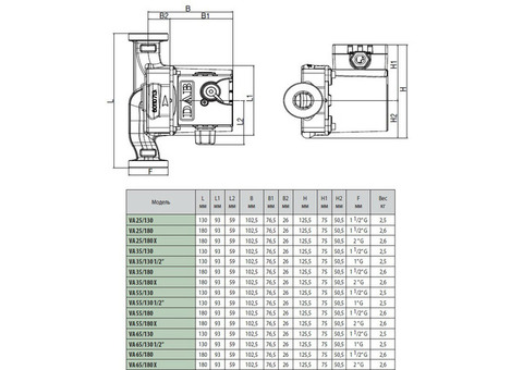 Насос циркуляционный DAB VA 65/180 X