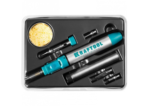 Паяльник газовый Kraftool Solder Pro 55504-H8 с насадками