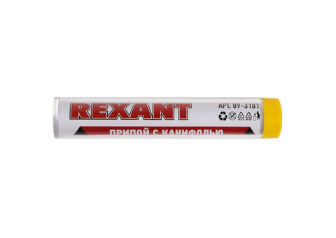 Припой-катушка с канифолью Rexant 09-3101 ПОС-60 1 мм 10 г