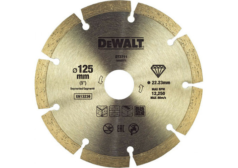 Алмазный отрезной круг Dewalt DT3711 с лазерной сваркой сегментов