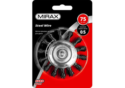 Щетка дисковая для дрели Mirax 35146-075 жгутированная проволока 75 мм