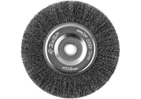 Щетка дисковая для точильно-шлифовального станка Зубр Профессионал 35185-150 стальная 150х12,7 мм