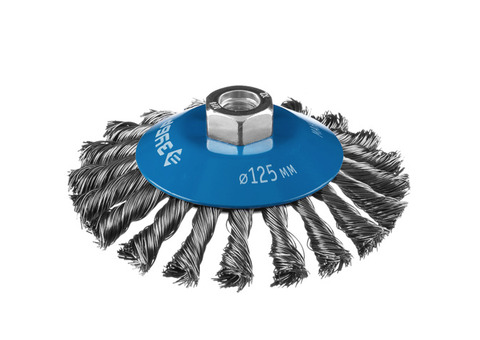 Щетка коническая для УШМ Зубр Профессионал 35269-125 стальная плетеные пучки 125 мм М14
