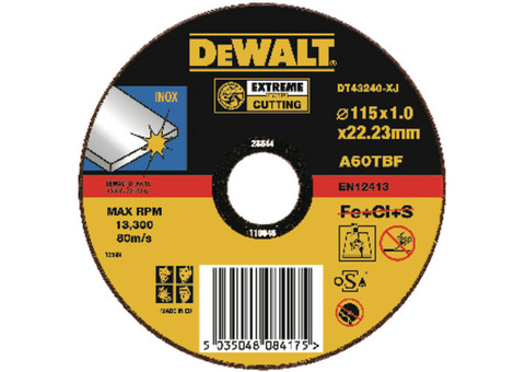 Круг отрезной по металлу DeWalt Extreme DT43240 115х22,2х1 мм