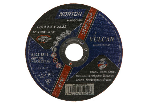 Круг отрезной по металлу Norton Vulcan 41 125x2,5x22,2 мм